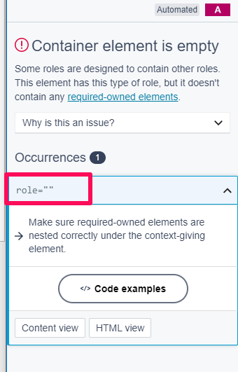 differentiate between container and empty elements in html